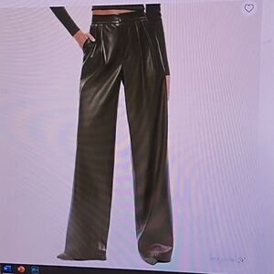 ALICE +OLIVIA Olive Green Faux Leather Pants Size 12/New without Tags